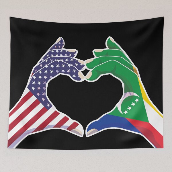 Item preview, Comoros Comorian USA United States American America Love Heart Peace designed and sold by FlagX.