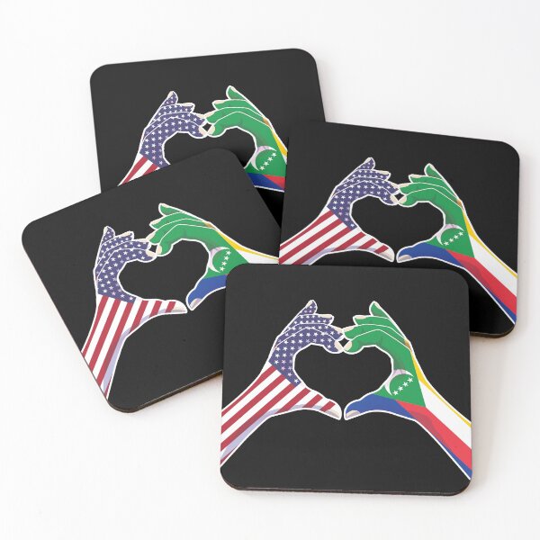 Item preview, Comoros Comorian USA United States American America Love Heart Peace designed and sold by FlagX.