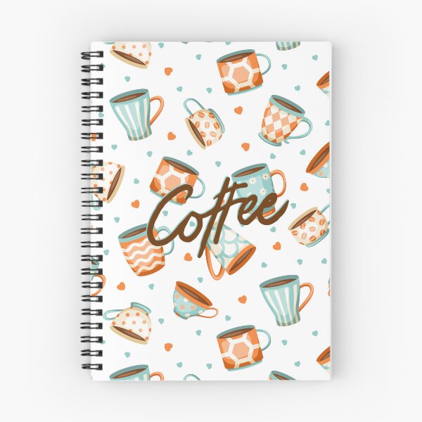 Item preview, Coffee Pattern (Blue & Orange) designed and sold by TidyKitchenInc.