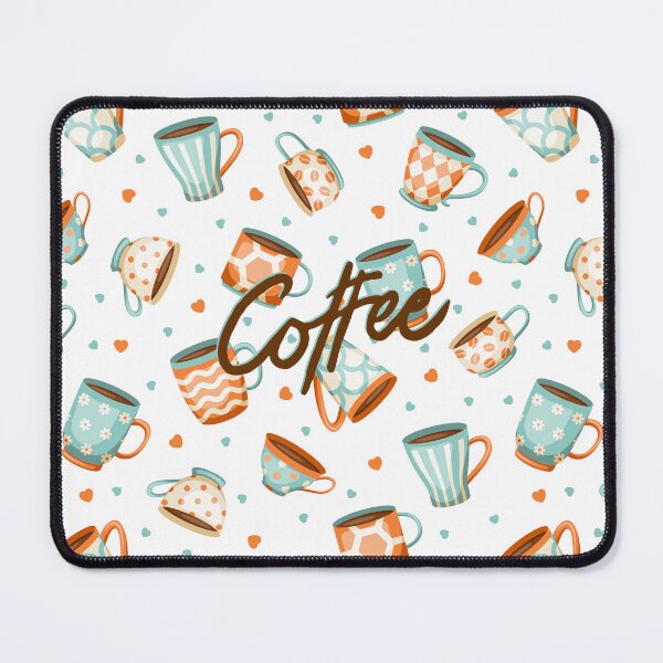 Item preview, Coffee Pattern (Blue & Orange) designed and sold by TidyKitchenInc.