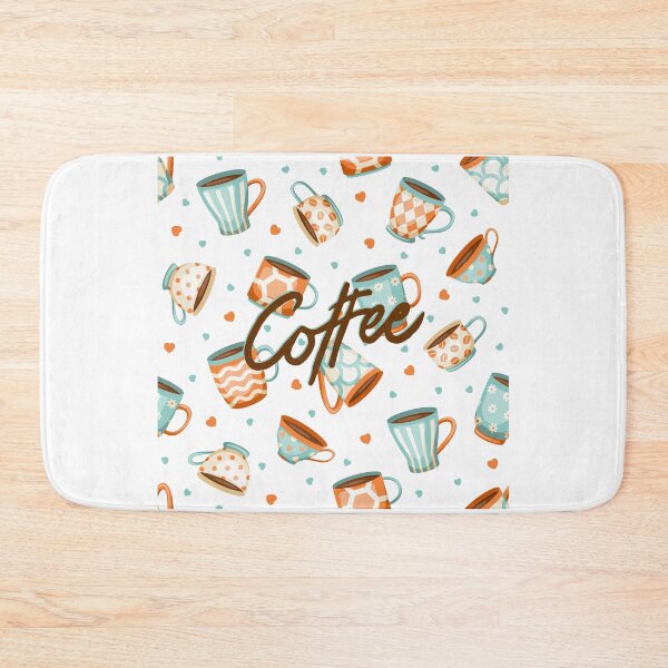 Item preview, Coffee Pattern (Blue & Orange) designed and sold by TidyKitchenInc.