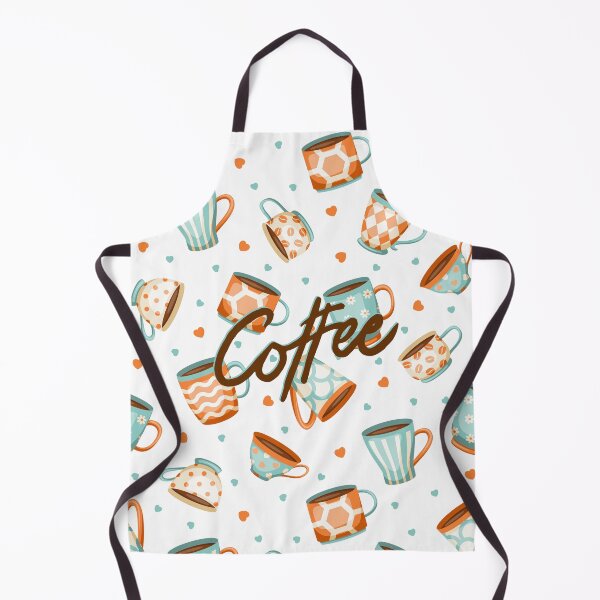 Item preview, Coffee Pattern (Blue & Orange) designed and sold by TidyKitchenInc.