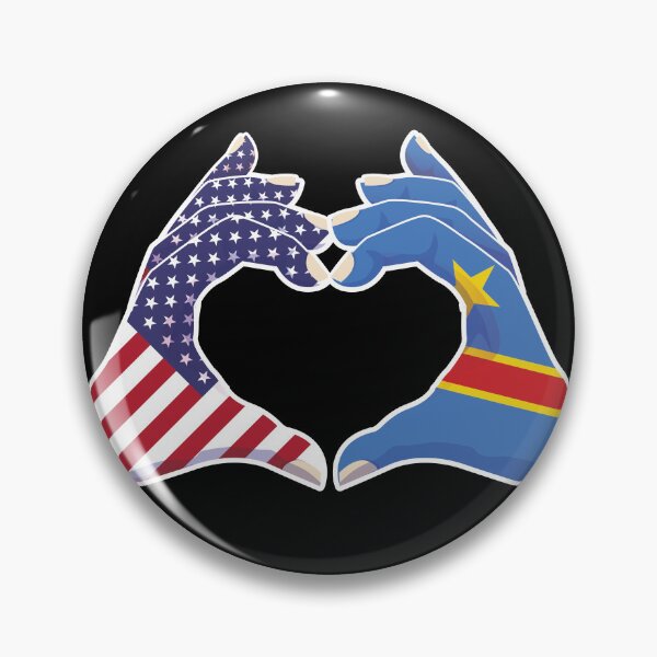 Item preview, Congo Congolese USA United States American America Love Heart Peace designed and sold by FlagX.