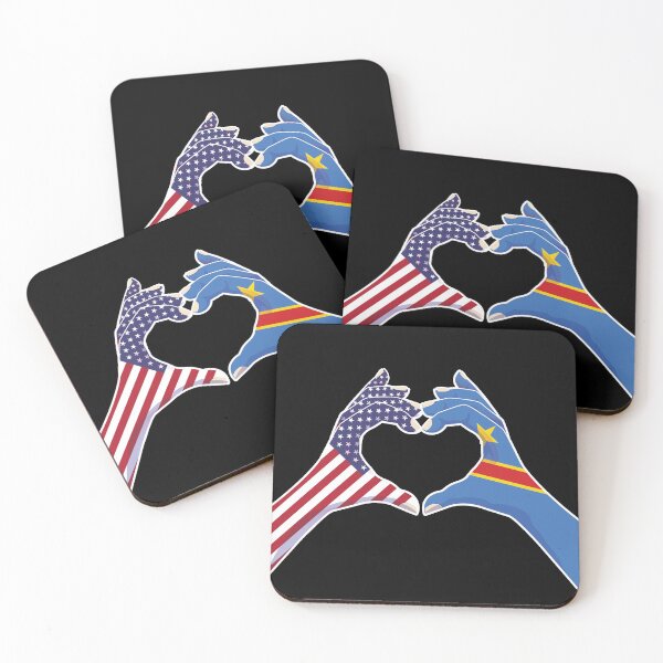 Item preview, Congo Congolese USA United States American America Love Heart Peace designed and sold by FlagX.