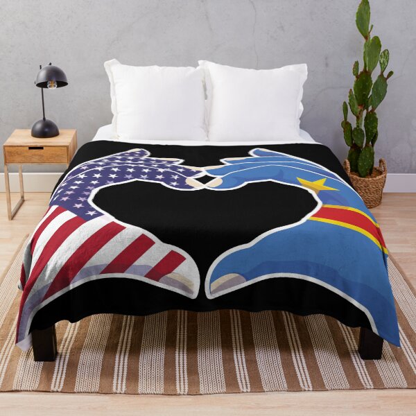 Item preview, Congo Congolese USA United States American America Love Heart Peace designed and sold by FlagX.