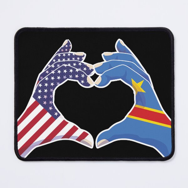 Item preview, Congo Congolese USA United States American America Love Heart Peace designed and sold by FlagX.