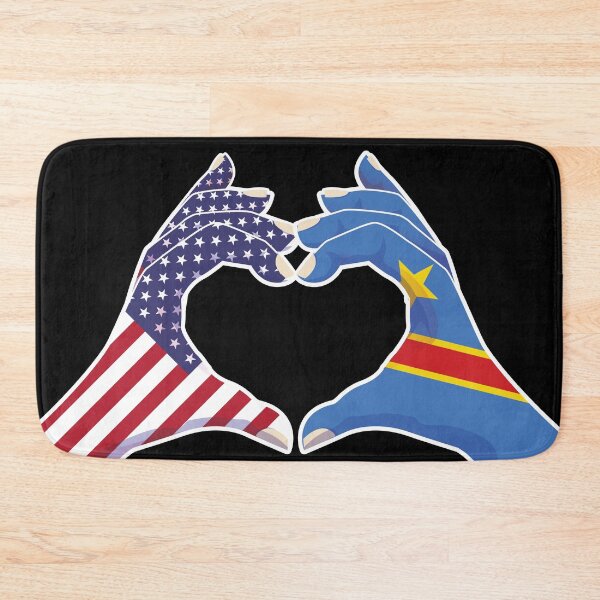 Item preview, Congo Congolese USA United States American America Love Heart Peace designed and sold by FlagX.