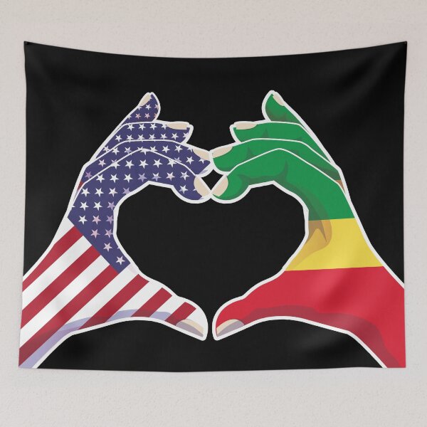 Item preview, Congo Congolese USA United States American America Love Heart Peace designed and sold by FlagX.