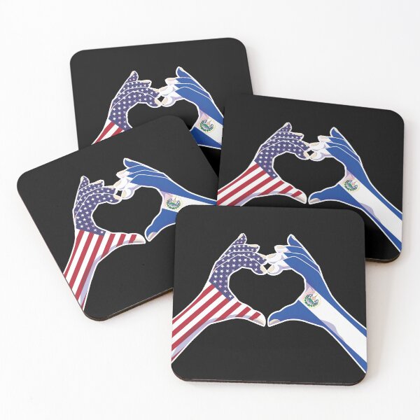 Item preview, El Salvador Salvadorean Salvadorian Salvadoran USA United States American America Love Heart Peace designed and sold by FlagX.