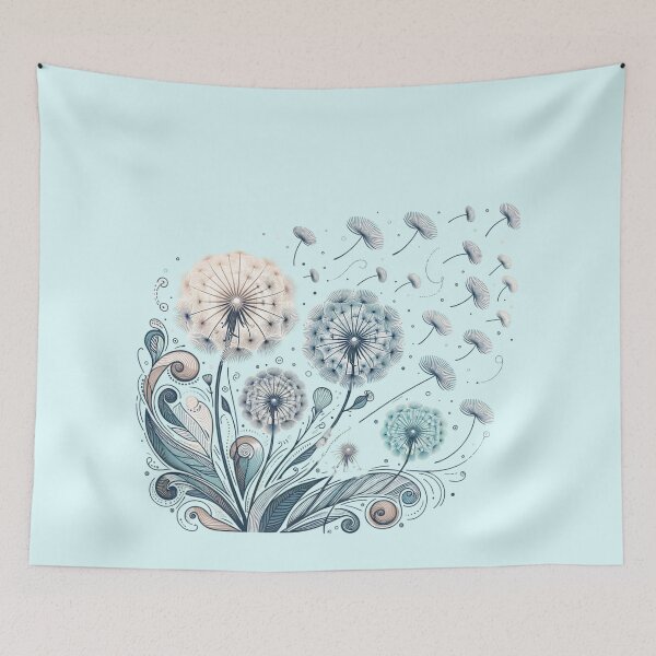 Item preview, Dandelions with seeds flying in the air designed and sold by ikshvaku.