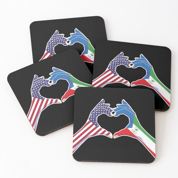 Item preview, Equatorial Guinea Equatoguinean USA United States American America Love Heart Peace designed and sold by FlagX.