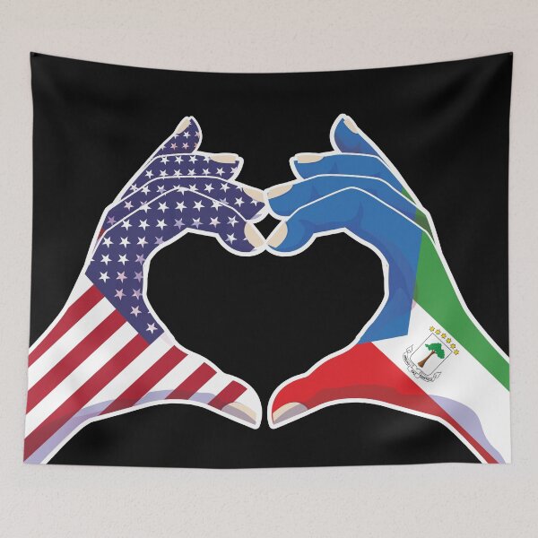 Item preview, Equatorial Guinea Equatoguinean USA United States American America Love Heart Peace designed and sold by FlagX.