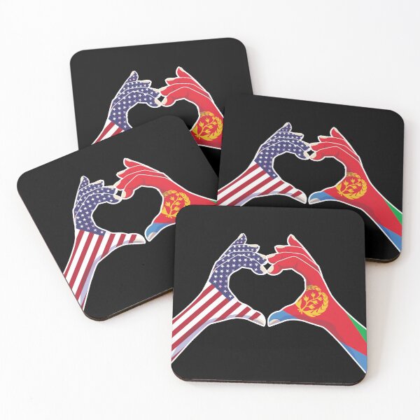 Item preview, Eritrea Eritrean USA United States American America Love Heart Peace designed and sold by FlagX.