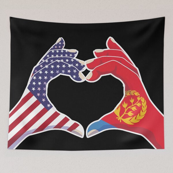 Item preview, Eritrea Eritrean USA United States American America Love Heart Peace designed and sold by FlagX.