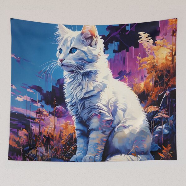 Item preview, A cat looking at nature outside a polluted city designed and sold by JangmiHorang.