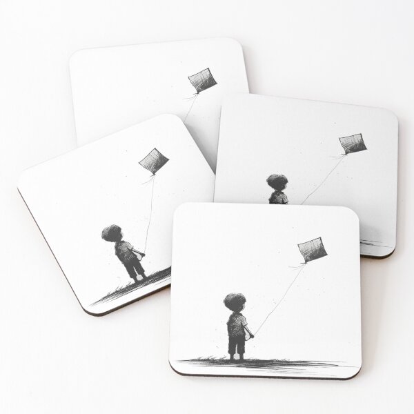 Item preview, boy flying a kite designed and sold by IYKbysophie.