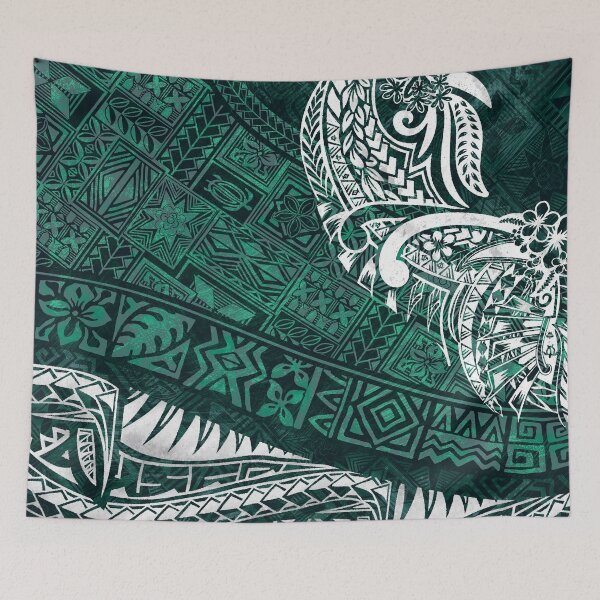 Artikelvorschau, Stammes-Grunge-Muster – Hawaiianisch – Samoanisch – Polynesischer Smaragddschungel – 3561 entworfen und verkauft von sunnthreads.
