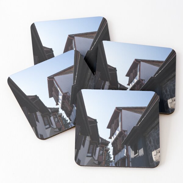 Item preview, Kissing Houses with Signature Oriel Windows in Old Town Plovdiv Bulgaria designed and sold by Georgia Mizuleva.