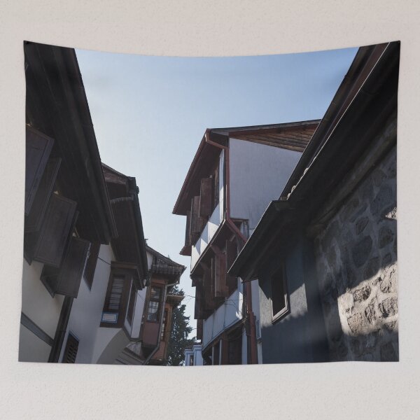 Item preview, Kissing Houses with Signature Oriel Windows in Old Town Plovdiv Bulgaria designed and sold by Georgia Mizuleva.