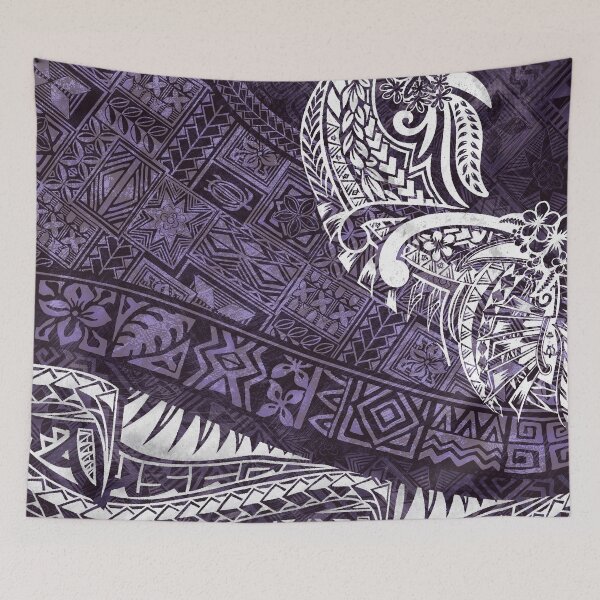 Artikelvorschau, Stammes-Grunge-Muster – hawaiianisch – samoanisch – polynesisch lila – 3562 entworfen und verkauft von sunnthreads.