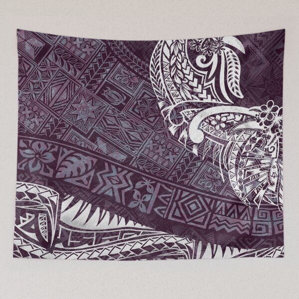 Artikelvorschau, Stammes-Grunge-Muster – hawaiianisch – samoanisch – polynesisch violett – 3563 entworfen und verkauft von sunnthreads.
