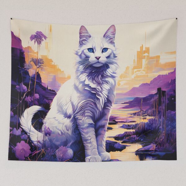 Item preview, A cat in a polluted stream outside of a city designed and sold by JangmiHorang.
