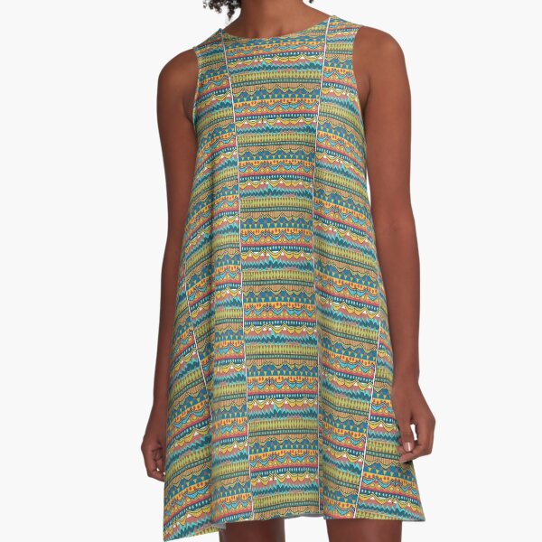 African Print A-Line Dress