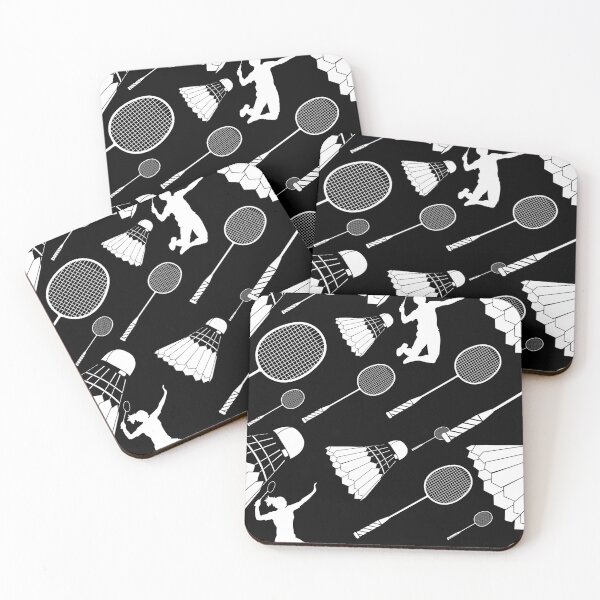 Item preview, Badminton Players Black and White Pattern designed and sold by Millusti.