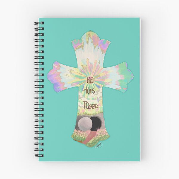 Item preview, Easter Cross Pastel Mod Illustration quote, "HE has Risen" designed and sold by Ldydesign.