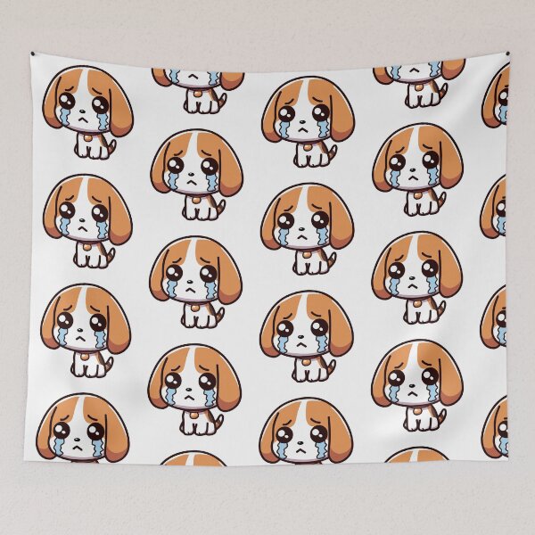 Item preview, crying beagle dog vector sticker designed and sold by Meowanime99.