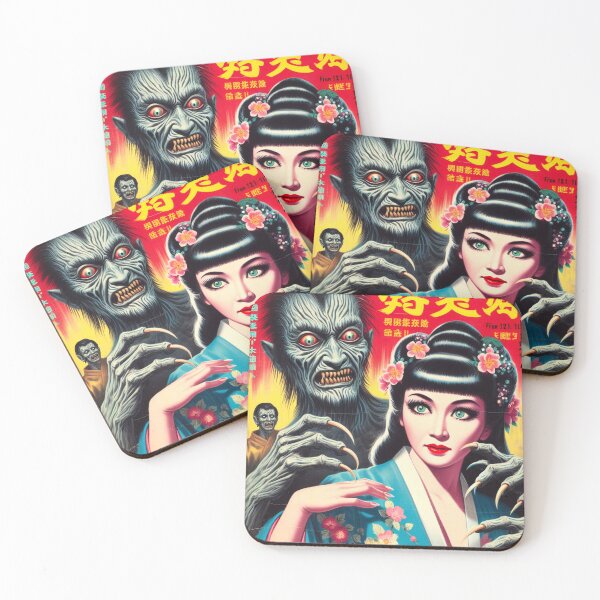 Artikelvorschau, Retro japanischer Horror entworfen und verkauft von PulpVintage.