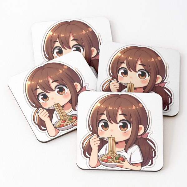 Item preview, Girl eating Spaghetti sticker designed and sold by ParryStickers.