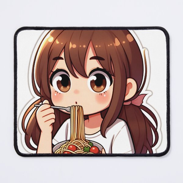 Item preview, Girl eating Spaghetti sticker designed and sold by ParryStickers.