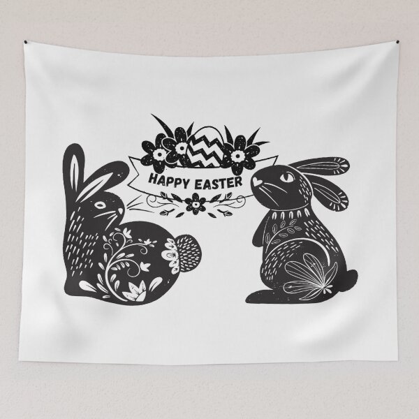 Item preview, Happy Easter - Black Bunny designed and sold by GRINspiration.