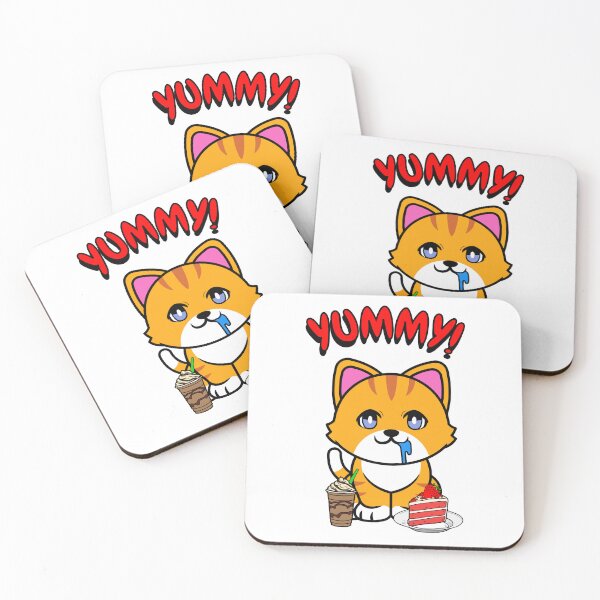Item preview, Cute Orange Cat is enjoying coffee and cake designed and sold by Pet Station.