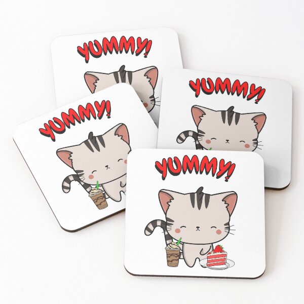 Item preview, Cute Tabby Cat is enjoying coffee and cake designed and sold by Pet Station.
