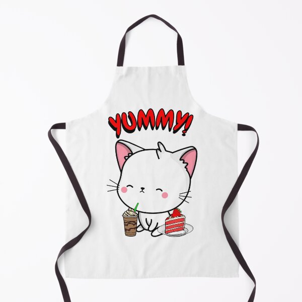 Item preview, Cute White Cat is enjoying coffee and cake designed and sold by Pet Station.