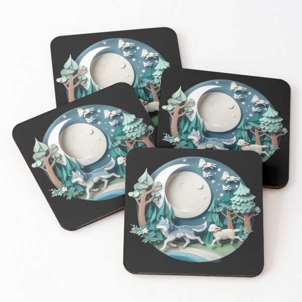 Item preview, Wolf and Sheep in the Moon Night designed and sold by Ousuke ARTs.