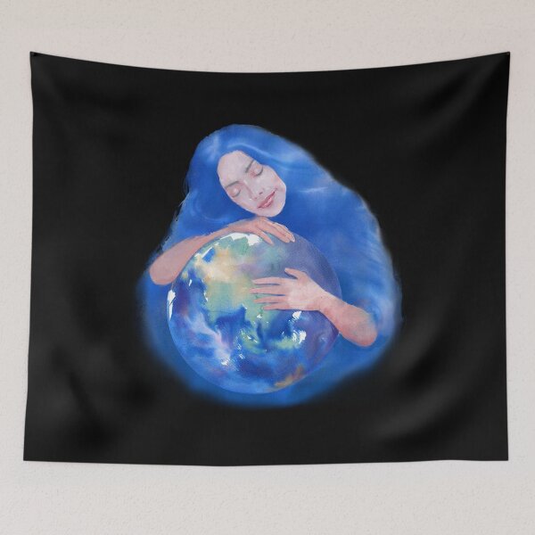 Item preview, Earth Day, Mother Hugging Earth Clipart, Embracing Our Earth: A Digital Watercolor designed and sold by hadkhanong.