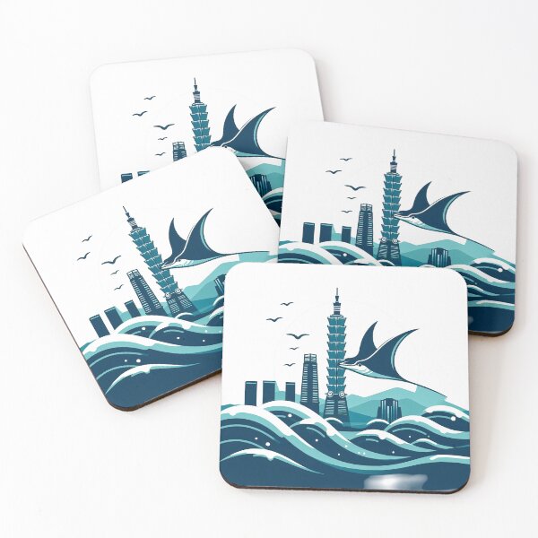 Item preview, manta ray with taiwan taipei 101 building designed and sold by zzinthestore.