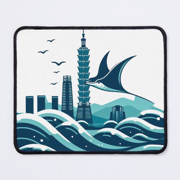 Item preview, manta ray with taiwan taipei 101 building designed and sold by zzinthestore.