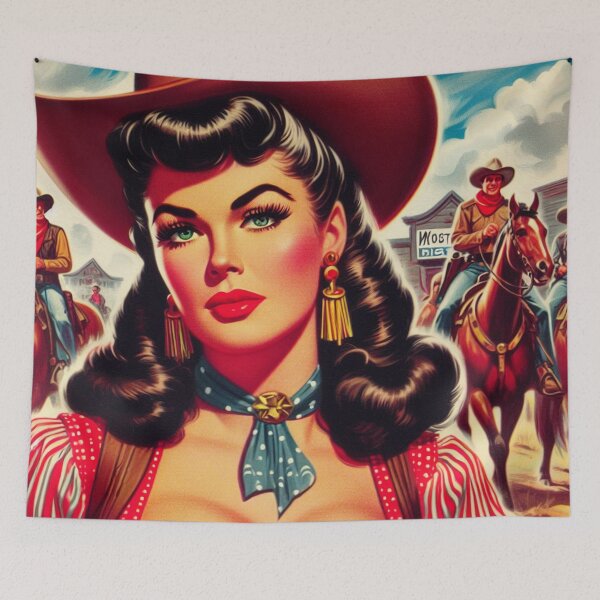 Item preview, Vintage Western Cowgirl designed and sold by PulpVintage.