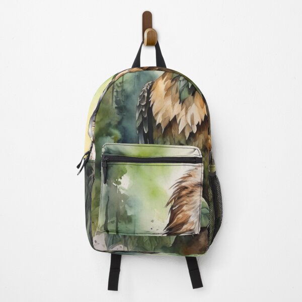 Item preview, Eagle in green forest watercolor painting  designed and sold by shokA Design.