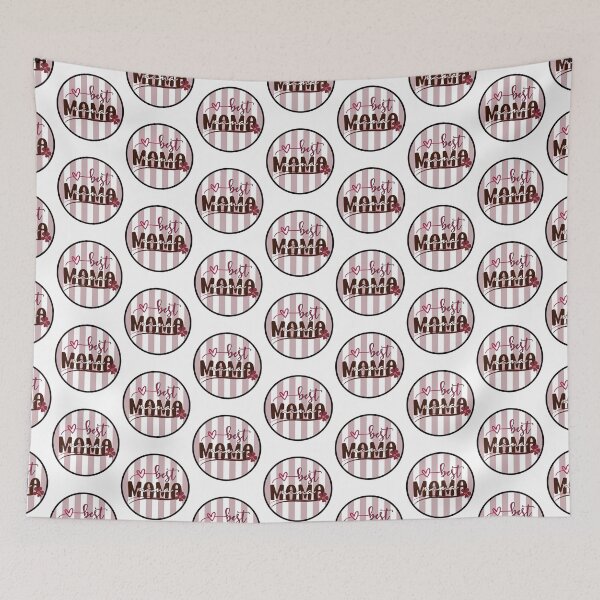 Item preview, BEST MAMA | STRIPE CIRCLE MOM POWER | Retro Stripe Vintage Mom Quote  designed and sold by CanvasThread.