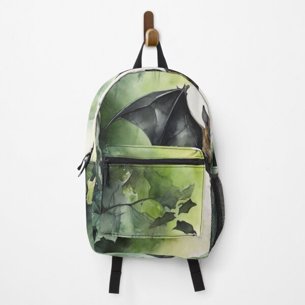 Item preview, Bat in green forest watercolor painting designed and sold by shokA Design.