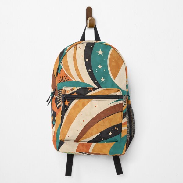 Item preview, Retro 70s Fluid Wavy Liquid Swirl Orange Teal designed and sold by Prints and Lifestyle.