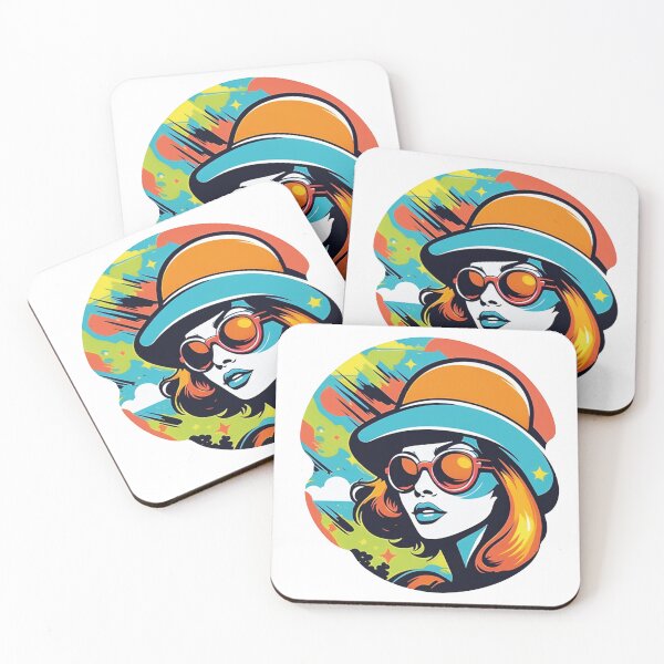 Item preview, Colorful portrait of a woman in a retro look designed and sold by Ink-Kreativ.