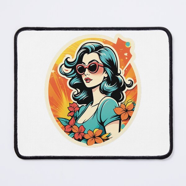 Item preview, Mysterious woman surrounded by bright flowers designed and sold by Ink-Kreativ.