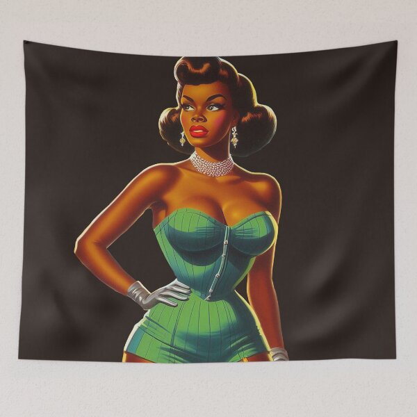 Aperçu de l'œuvre Pin-up de beauté vintage créée et vendue par PulpVintage.