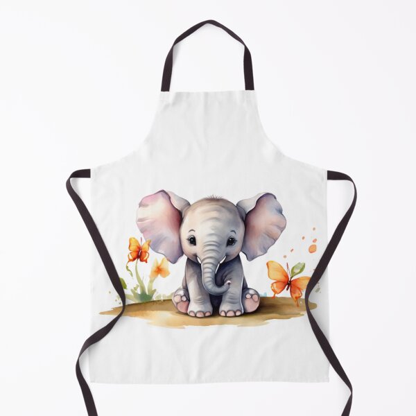 Item preview, Cute baby elephant surrounded by butterflies, watercolor on designed and sold by ExtraMessages.